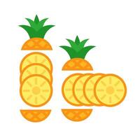 ananas plakjes houdende in horizontaal een verticaal rijen. geïsoleerd Aan wit. vector