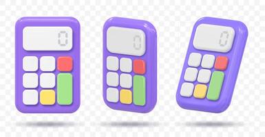 3d icoon rekenmachine. concept van financieel beheer vector