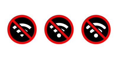 Nee Wifi teken Oppervlakte icoon. draadloze trouw netwerk met verbod symbool vector
