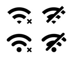 verbinding verbreken Wifi icoon set. verloren draadloze trouw verbinding teken symbool vector