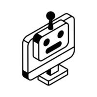 online babbelen bot isometrische icoon in modieus stijl vector