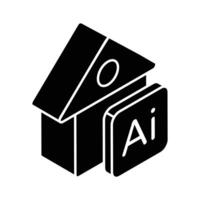 kunstmatig intelligentie- huis isometrische ontwerp vector