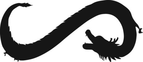 Chinese draak silhouet. Chinese draak symbool. geïsoleerd zwart silhouet vector