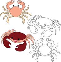 krab clip art. aquatisch dier clip art voor geliefden van onderwater- zee dieren, marinier leven, en zee leven vector