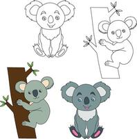 koala clip art. wild dieren clip art verzameling voor geliefden van oerwouden en dieren in het wild. deze reeks zullen worden een perfect toevoeging naar uw safari en dierentuin-thema projecten. vector