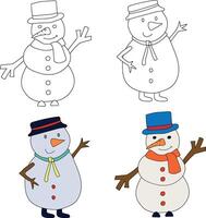 sneeuwman clip art voor geliefden van winter seizoen. deze winter thema sneeuwman pakken Kerstmis viering vector