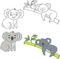 koala clip art. wild dieren clip art verzameling voor geliefden van oerwouden en dieren in het wild. deze reeks zullen worden een perfect toevoeging naar uw safari en dierentuin-thema projecten. vector