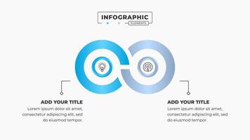 bedrijf cirkel oneindigheid infographic presentatie ontwerp sjabloon met 2 stappen vector