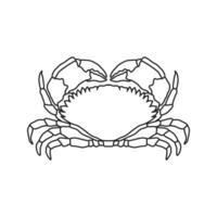 krab schets illustratie. zeevruchten winkel logo branding sjabloon voor ambacht voedsel verpakking of restaurant ontwerp. vector