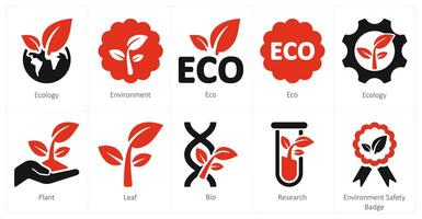 een reeks van 10 ecologie pictogrammen net zo ecologie, omgeving, eco vector