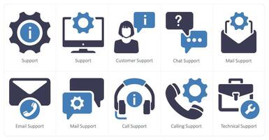 een reeks van 10 klant ondersteuning pictogrammen net zo steun, klant steun, babbelen ondersteuning vector