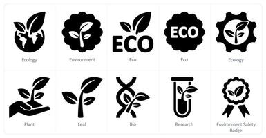 een reeks van 10 ecologie pictogrammen net zo ecologie, omgeving, eco vector