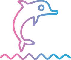 dolfijn tonen lijn helling icoon ontwerp vector