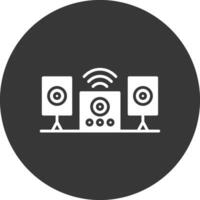 audio systeem glyph omgekeerd icoon vector