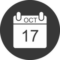 oktober glyph omgekeerd icoon vector