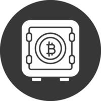 bitcoin opslagruimte glyph omgekeerd icoon vector