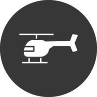 helikopter glyph omgekeerd pictogram vector