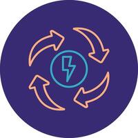 eco energie lijn twee kleur cirkel icoon vector