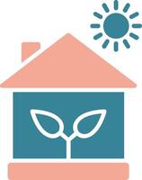 ecologisch huis glyph twee kleur icoon vector