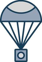 parachute lijn gevulde grijs icoon vector