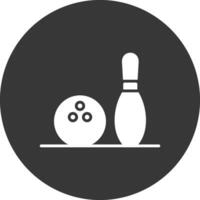bowling glyph omgekeerd pictogram vector