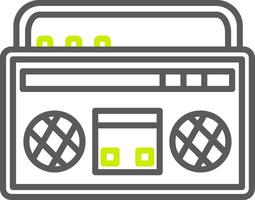 boombox lijn twee kleuren icoon vector