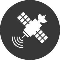 satelliet glyph omgekeerd pictogram vector