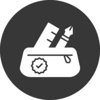 etui glyph omgekeerd pictogram vector