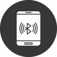 Bluetooth glyph omgekeerd icoon vector