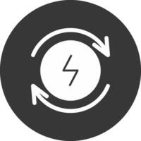 elektriciteit glyph omgekeerd icoon vector