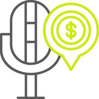 financiën podcast lijn twee kleur icoon vector