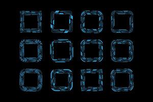 abstract blauw meetkundig vorm schets kader reeks modern technologie toekomst koppel hud ontwerp elementen vector