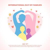 Internationale dag van gezinnen achtergrond met silhouet van een familie vector