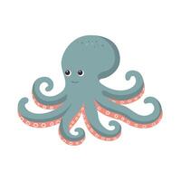 Octopus illustratie. geïsoleerd Aan wit achtergrond. tekenfilm zee dier. kinderen grafisch vector