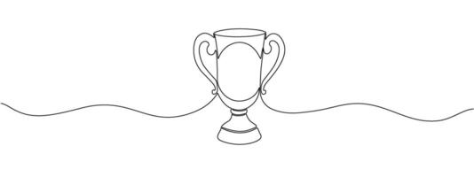 doorlopend bewerkbare lijn tekening van de winnaar's trofee. sport- prijs, kampioen trofee. winnend concept, kampioen trofee prijs. gemakkelijk illustratie. vector