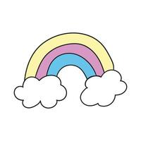 hand- getrokken schets illustratie met regenboog vector