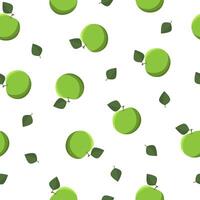 naadloos patroon met appel en bladeren Aan een wit achtergrond. vector