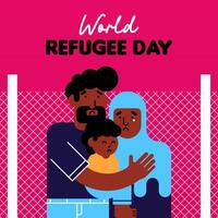 wereld vluchteling dag illustratie achtergrond vector