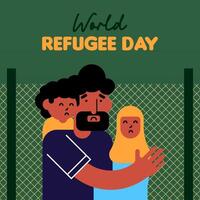 wereld vluchteling dag illustratie achtergrond vector