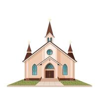 orthodox kerk gebouw. geïsoleerd illustratie geschikt voor kaarten, afdrukken, infografieken, groet kaarten en affiches. een mooi historisch facade van kathedraal Aan een wit achtergrond. clip art. vector