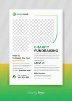 liefdadigheid folder ontwerp en fondsenwerving banier bijdrage poster vector