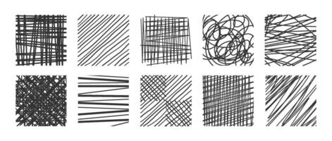 schetsen uitkomen met potlood. uit de vrije hand tekening lijn texturen. vector