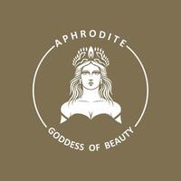 oude Grieks godin van liefde en schoonheid aphrodite logo icoon illustratie ontwerp vector