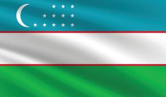 nationaal vlag van Oezbekistan. Oezbekistan vlag. golvend Oezbekistan vlag. vector