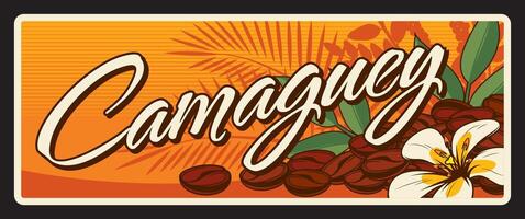 camaguey Cubaans regio bord, wijnoogst reizen plaque vector