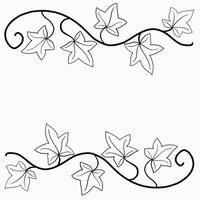 bloemen klimop tekening decoratief ornament vlak ontwerp. vector