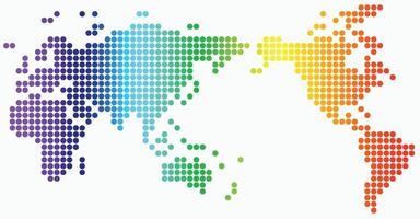 cirkel vorm wereld kaart Aan wit achtergrond. vector