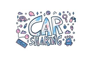 auto sharing concept. vlak illustratie. vector