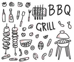 barbecue samenstelling met tekst. ontwerp. vector