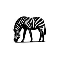 zebra staand silhouet, zebra dier dierentuin icoon logo vector